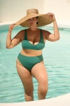 Andie Swim Plus The 90s High-waisted Bikini Bottoms In Blue