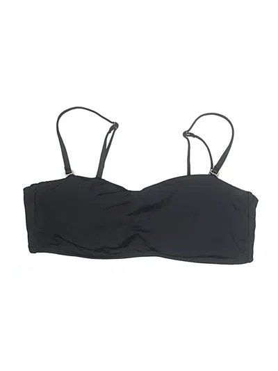 Pre-owned Andie Swimsuit Top Black Solid Pattern Swimwear