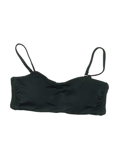 Pre-owned Andie Swimsuit Top Black Solid Pattern Swimwear