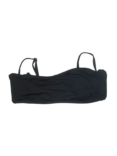Pre-owned Andie Swimsuit Top Black Solid Pattern Swimwear