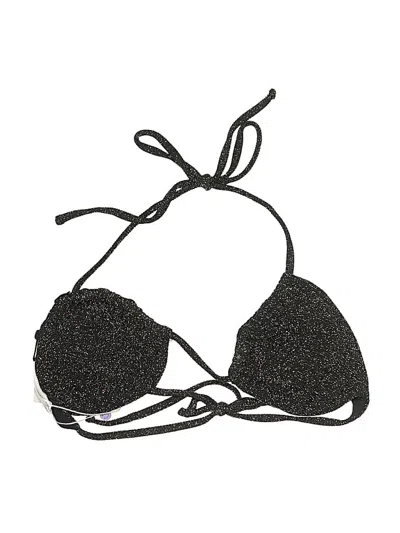 Andie Swimsuit Top Black Tweed Pattern Swimwear