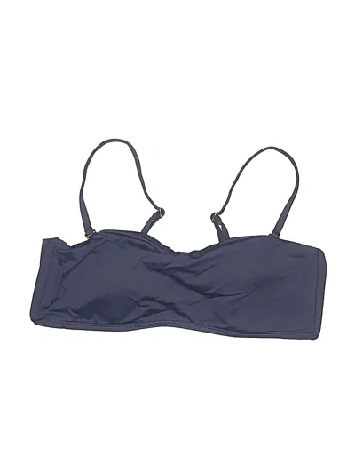 Pre-owned Andie Swimsuit Top Blue Solid Pattern Swimwear