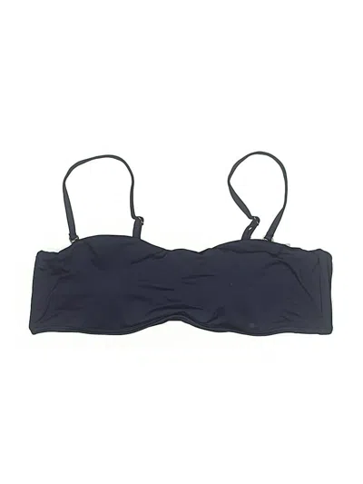 Pre-owned Andie Swimsuit Top Blue Solid Pattern Swimwear