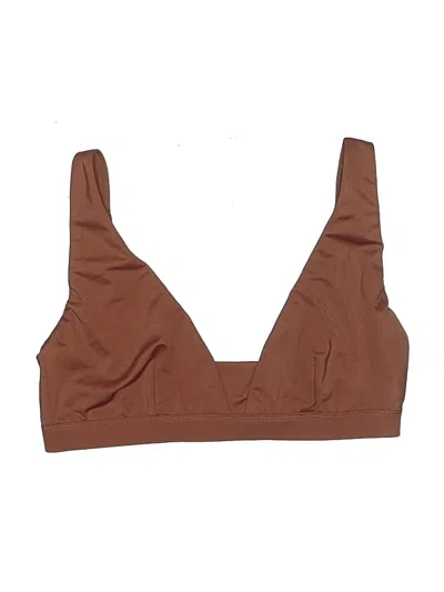 Pre-owned Andie Swimsuit Top Brown Swimwear