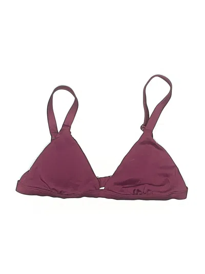 Pre-owned Andie Swimsuit Top Burgundy Solid Pattern Swimwear