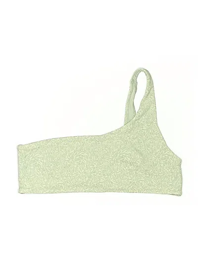 Pre-owned Andie Swimsuit Top Green One Shoulder Neckline Swimwear