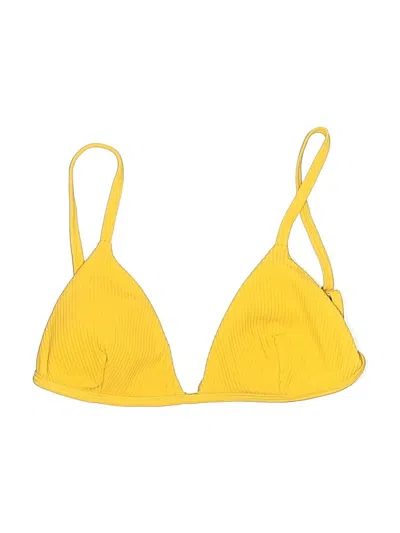 Pre-owned Andie Swimsuit Top Yellow Swimwear
