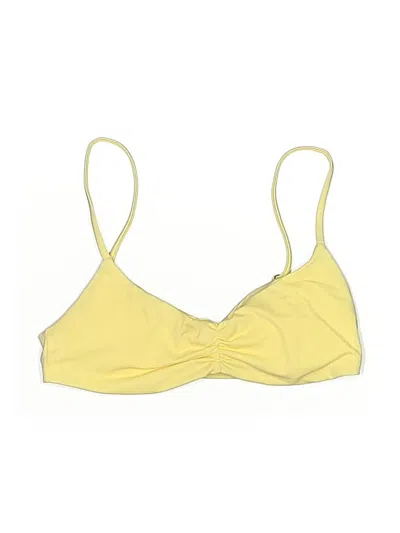 Pre-owned Andie Swimsuit Top Yellow Swimwear