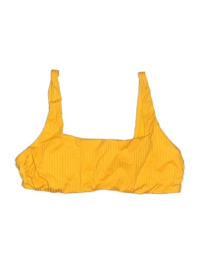 Pre-owned Andie Swimsuit Top Yellow Swimwear