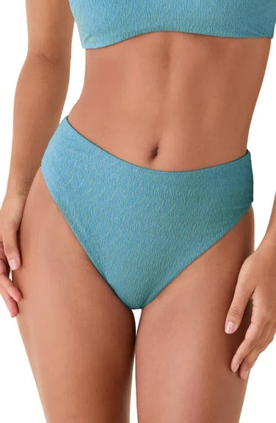 Andie The '90s High Waist Bikini Bottoms In Blue