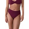 Andie The '90s High Waist Bikini Bottoms In Burgundy