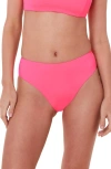 Andie The '90s High Waist Bikini Bottoms In Neon Grapefruit