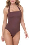 Andie The Aleta Ruched One-piece Swimsuit In Brown