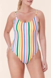 Andie The Amalfi One-piece Swimsuit In Rainbow Stripe