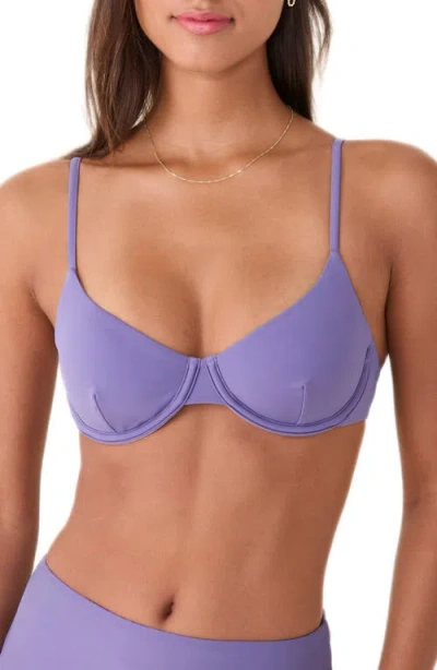 Andie The Bermuda Underwire Bikini Top In Purple