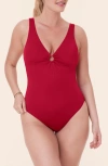 Andie The Bonita One-piece Swimsuit In Garnet
