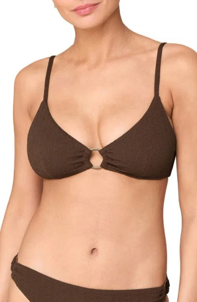 Andie The Bonita Ring Bikini Top In Brown