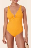 Andie The Bonita Ring One-piece Swimsuit In Tangerine
