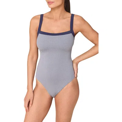 Andie The Davenport Square Neck One-piece Swimsuit In Purple