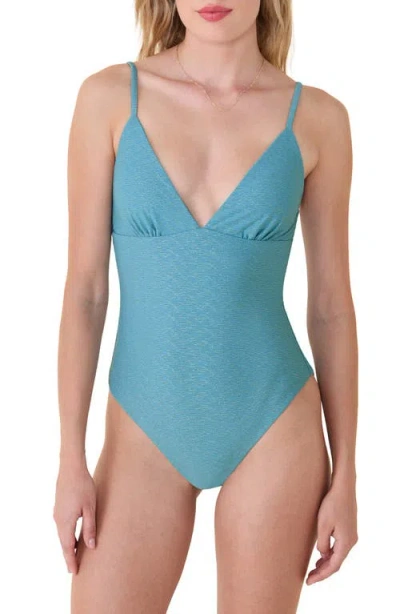 Andie The Lanikai Shimmer One-piece Swimsuit In Blue