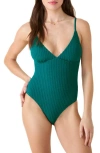 Andie The Lanikai Textured One-piece Swimsuit In Green