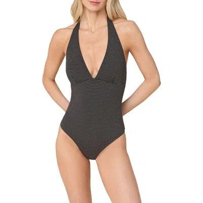 Andie The Majorca Halter One-piece Swimsuit In Black