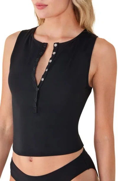 Andie The Malibu Tankini Top In Black