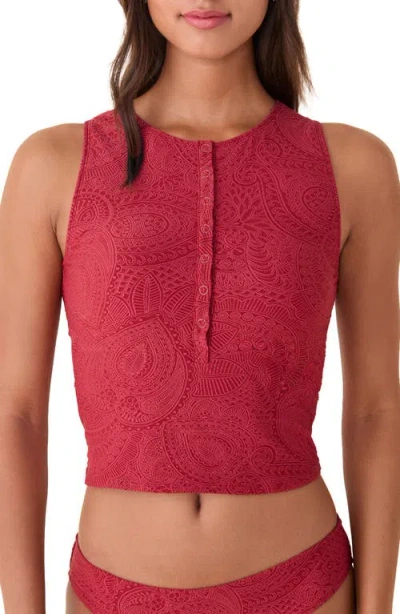 Andie The Malibu Tankini Top In Burgundy