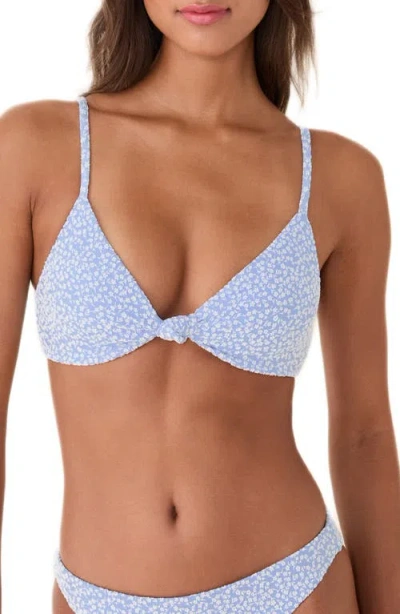 Andie The Santorini Knotted Bikini Top In Blue