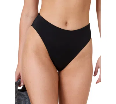 Andie Women's '90s High-waist High-cut Cheeky Bikini Bottoms In Black