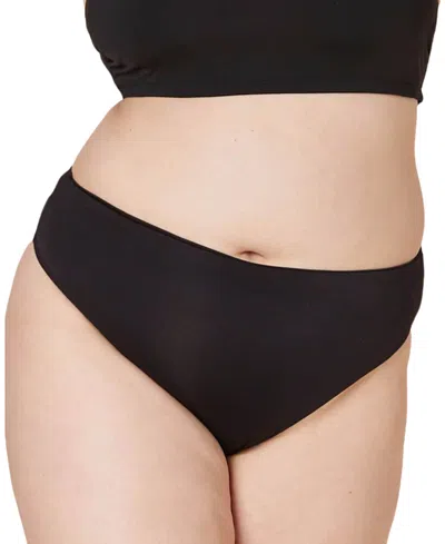 Andie Women's 90s High Waisted Cheeky Bikini Bottom In Black