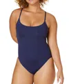 Andie The Amalfi Long Torso One-piece Swimsuit In Navy
