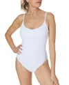 Andie Women's Amalfi Scoop Neck One Piece Swimsuit In White