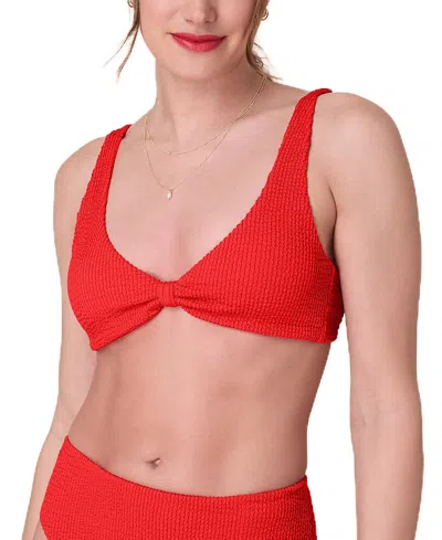 Andie Women's Amor Gathered Triangle Bikini Top In Red