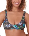 Andie Womens Delray Scoop Neck Bikini Top Skirted Bikini Bottoms In Wildflowers