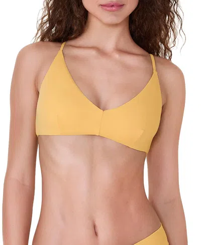 Andie Women's Elwood Plunge Bikini Top In Yellow