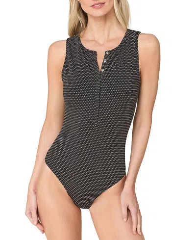 Andie Women's Malibu High Neck One Piece Swimsuit In Blue