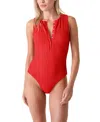 Andie Malibu Smocked One-piece Swimsuit In Red