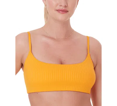 Andie Women's Maui Ribbed Bikini Top In Tangerine