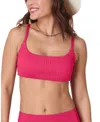 Andie Women's Maui Scoop Neck Bikini Top In Pink