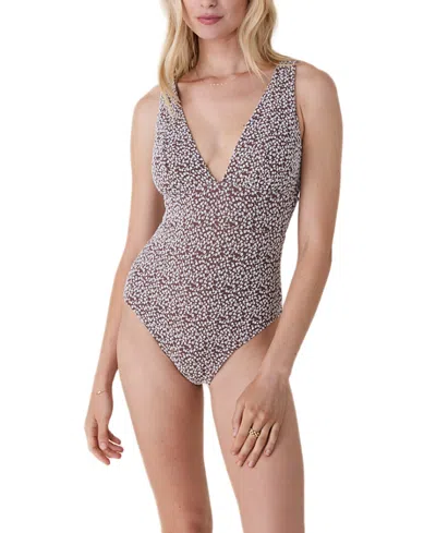 Andie The Mykonos Long Torso One-piece Swimsuit In Brown