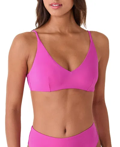 Andie Women's Ohana V Neck Bikini Top In Pink