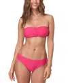 Andie Womens Pana Pointelle Bandeau Bikini Top Bikini Bottoms In Begonia