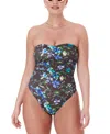 Andie Women's Pana Floral Print Sweetheart Bandeau Ruched Center One-piece Swimsuit In Wildflowers