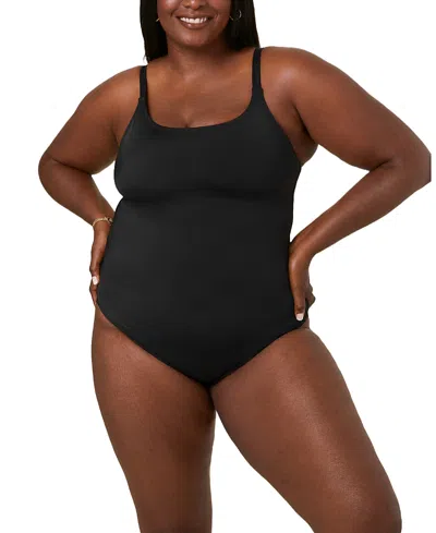 Andie Women's Plus Size Amalfi Scoop Neck One Piece Swimsuit In Black