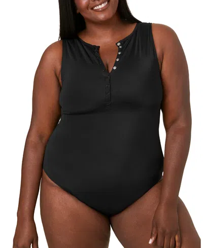 ANDIE WOMEN'S PLUS SIZE MALIBU SNAP FRONT ONE PIECE SWIMSUIT