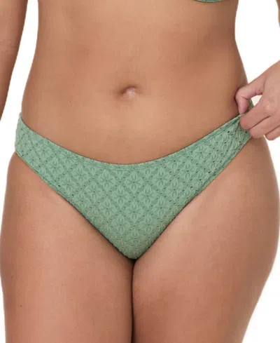 Andie Women's Pointelle Bikini Bottoms In Eucalyptus