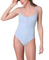 Andie Women's Snap Scoop Neck Snap Front One Piece In Multi