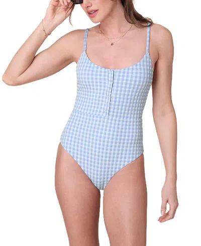 Andie Women's Snap Scoop Neck Snap Front One Piece In Multi
