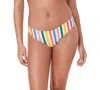 Andie Women's Striped Hipster Bikini Bottoms In Rainbow Stripe